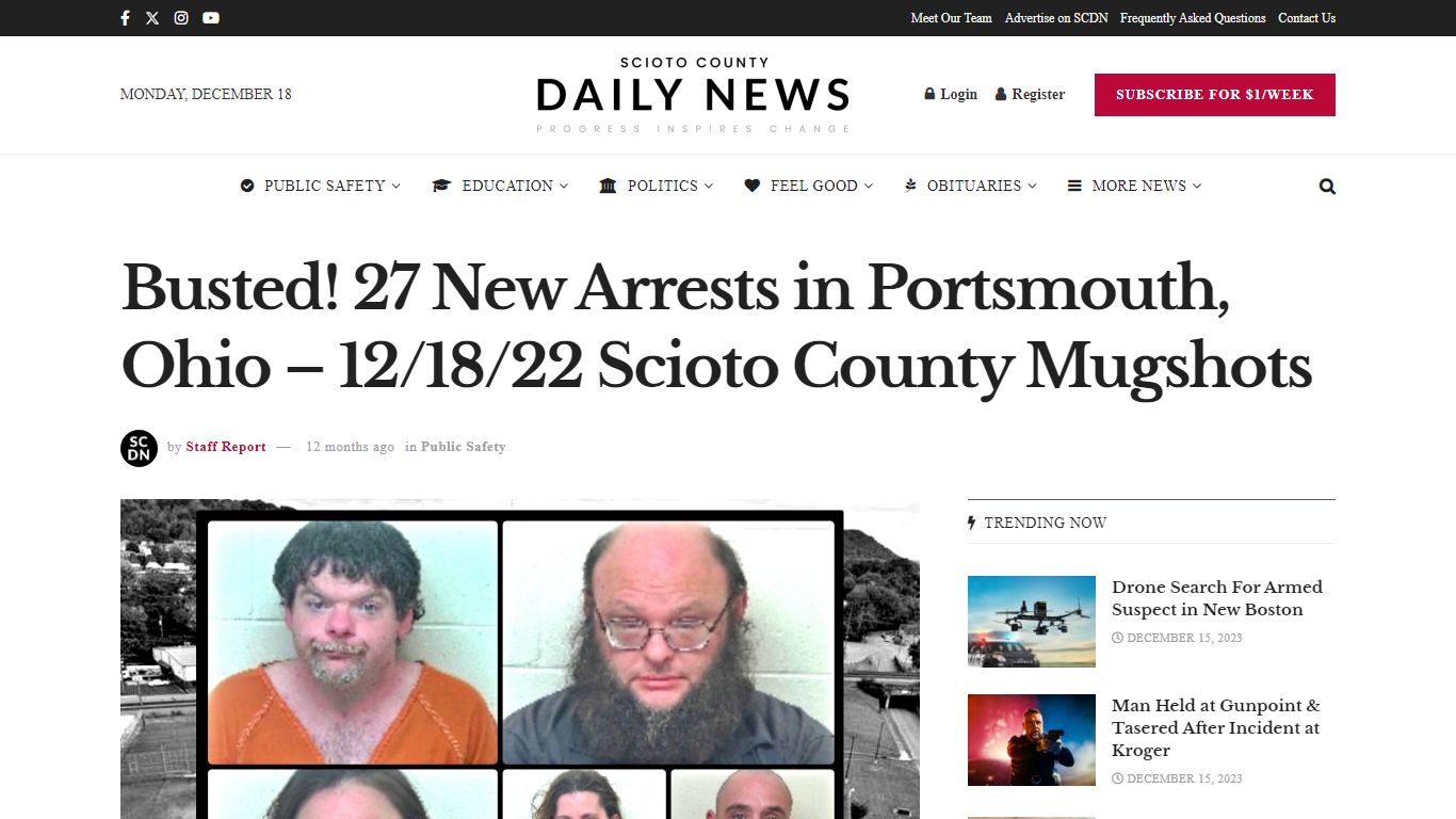 Busted! 27 New Arrests in Portsmouth, Ohio – 12/18/22 Scioto County ...